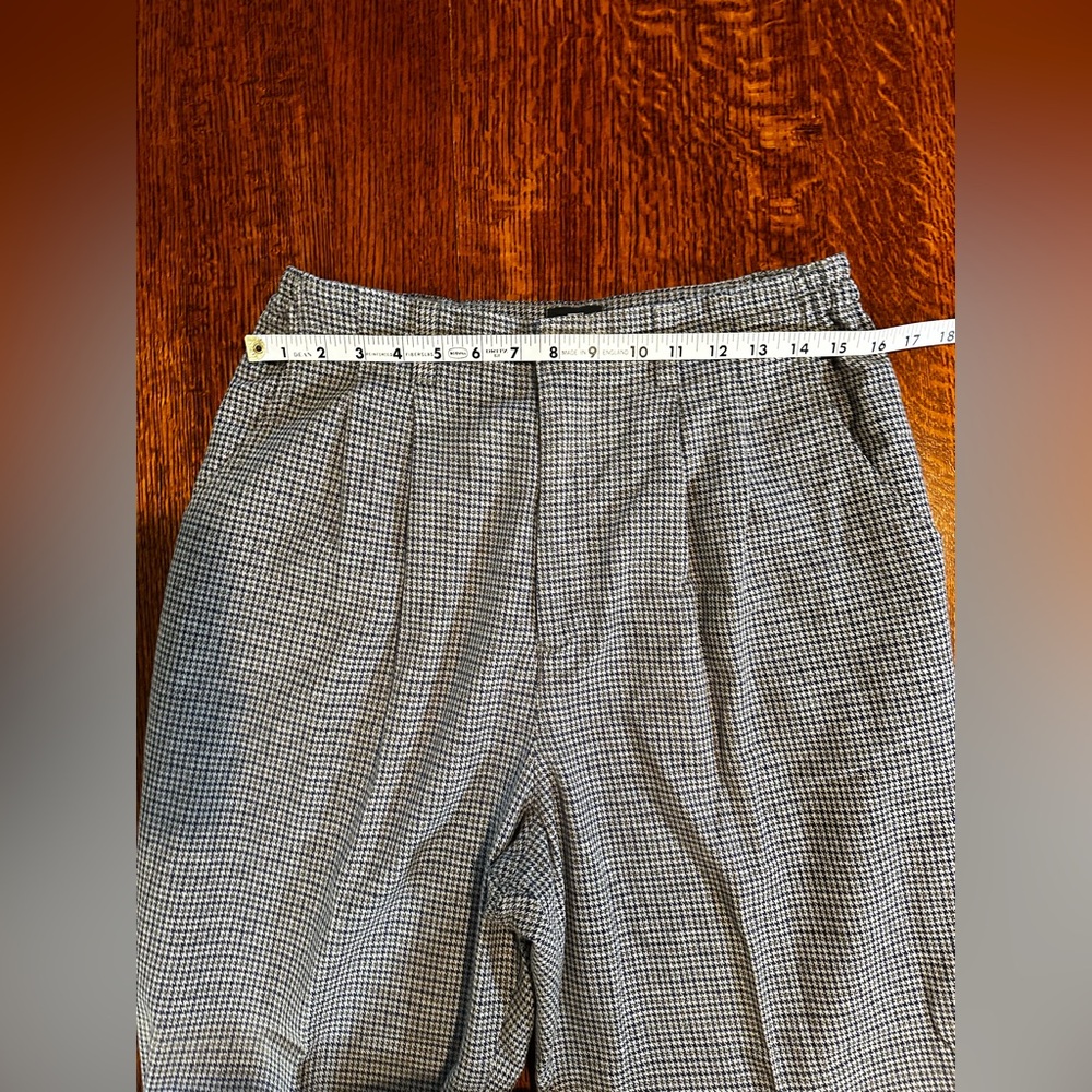 Vintage 80s LEE Casuals Houndstooth High Waisted Pants Size 14P Trousers Slacks - Picture 5 of 7